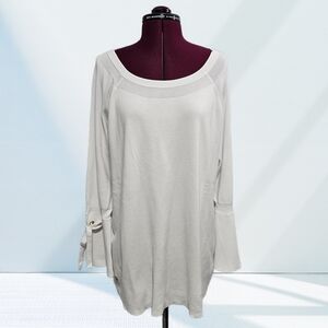 New Without Tag Belle by Kim Gravel Cream Tunic Top Bell Sleeve